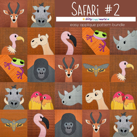 Safari Bundle #2 - African Animal Applique Quilt Pattern