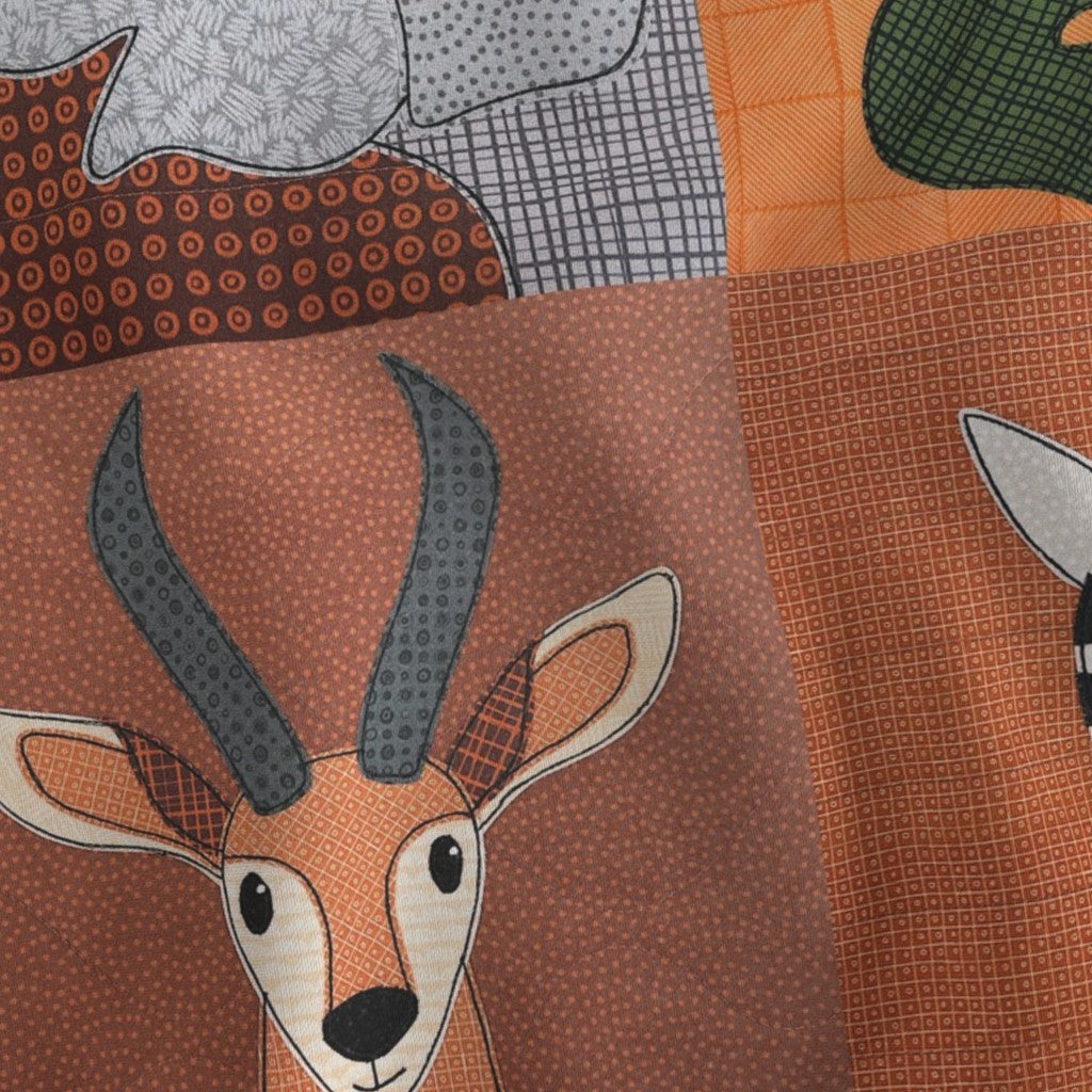 African Safari - 12 inch squares - cheater quilt fabric