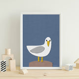 Seagull - printable art - collage style