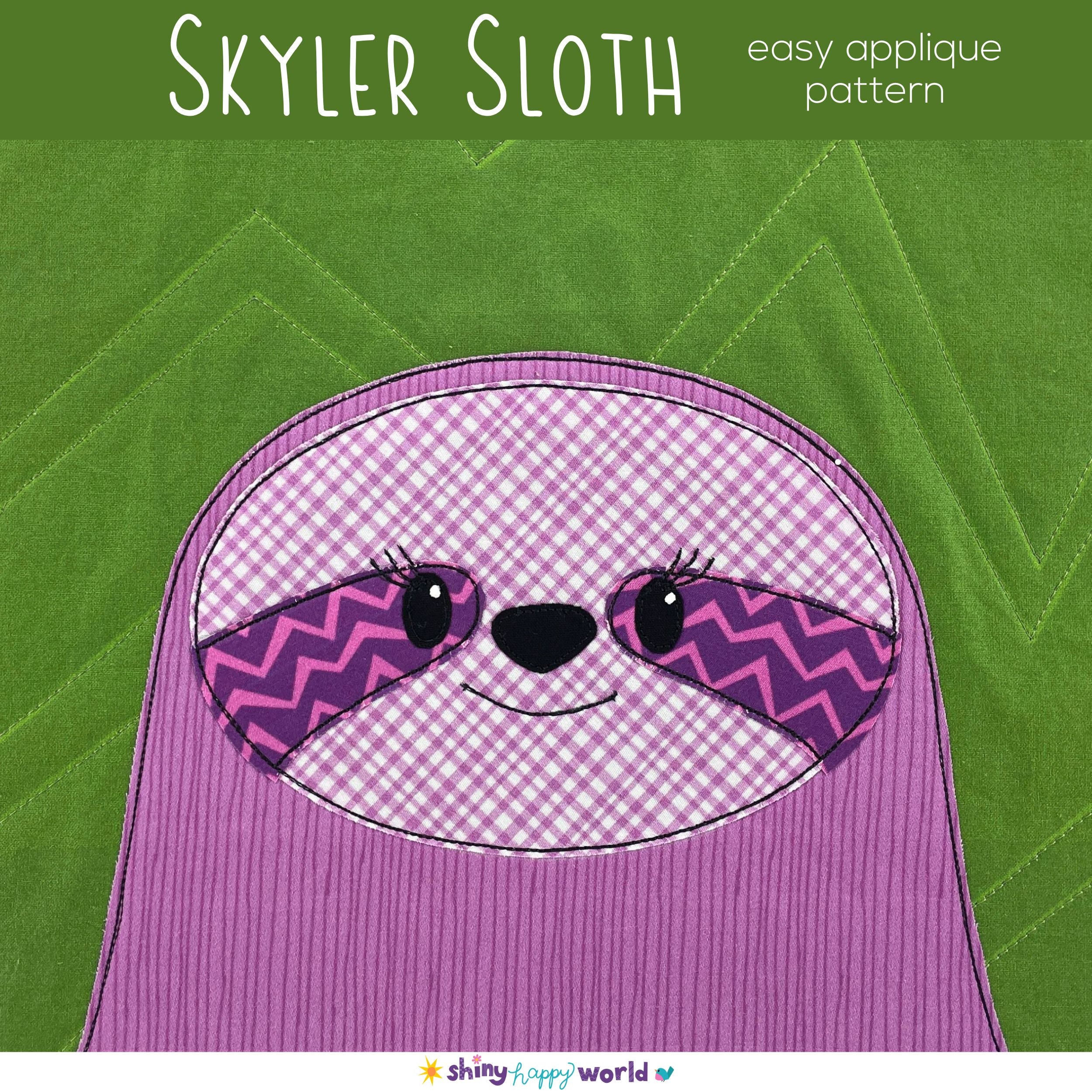 Skyler Sloth Applique Quilt Pattern