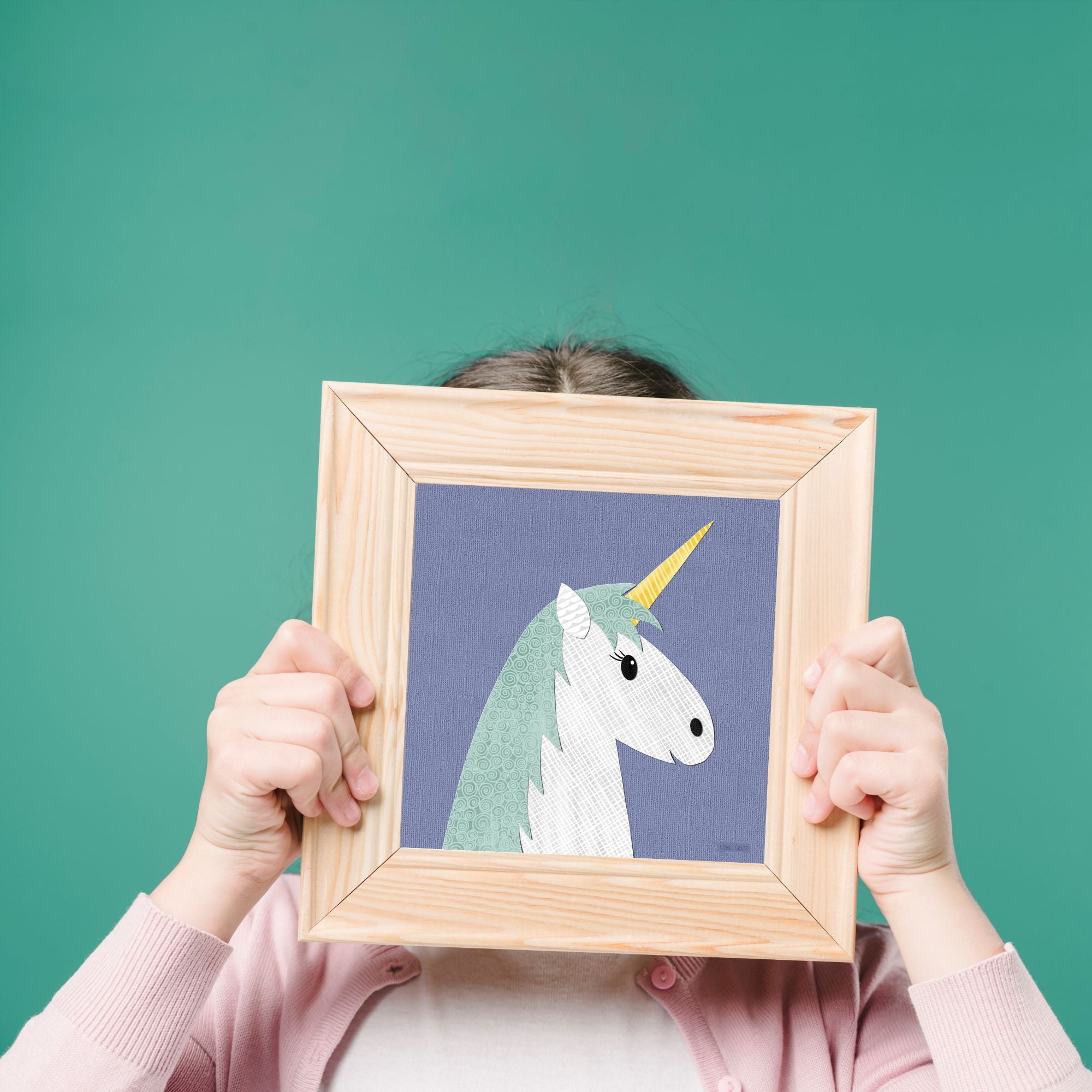 Unicorn - printable art - collage style