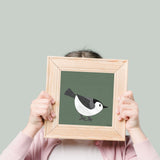 White-Breasted Nuthatch - printable bird art - collage style