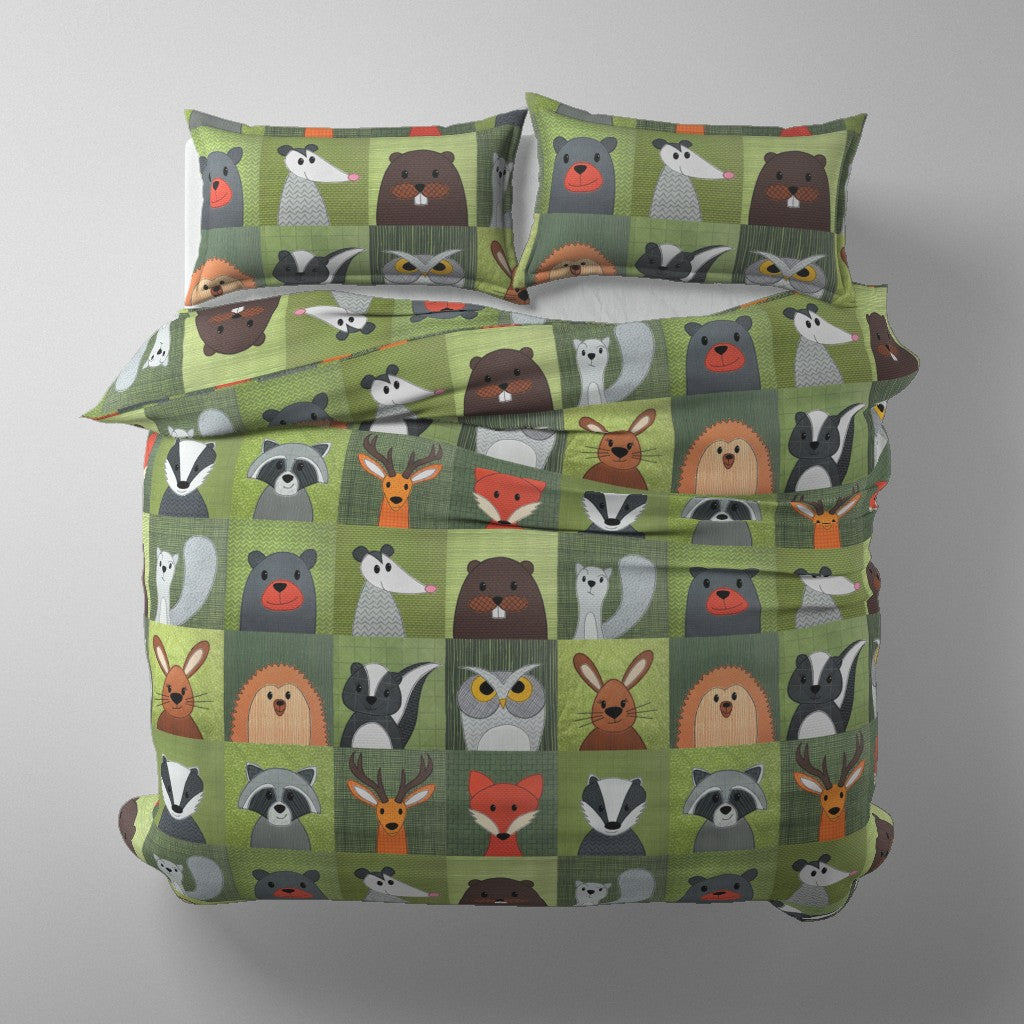 Woodland Critters - 12 inch squares - cheater quilt fabric