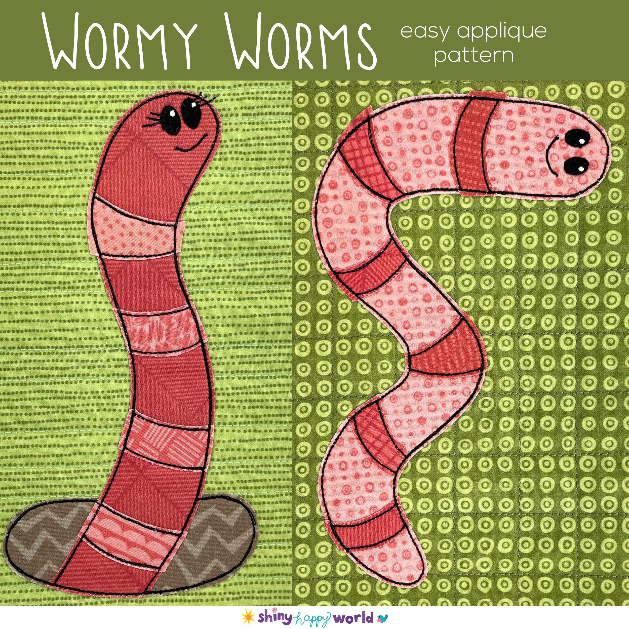 Wormy Worms Applique Quilt Pattern