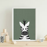 Zebra - printable art - Collage Style