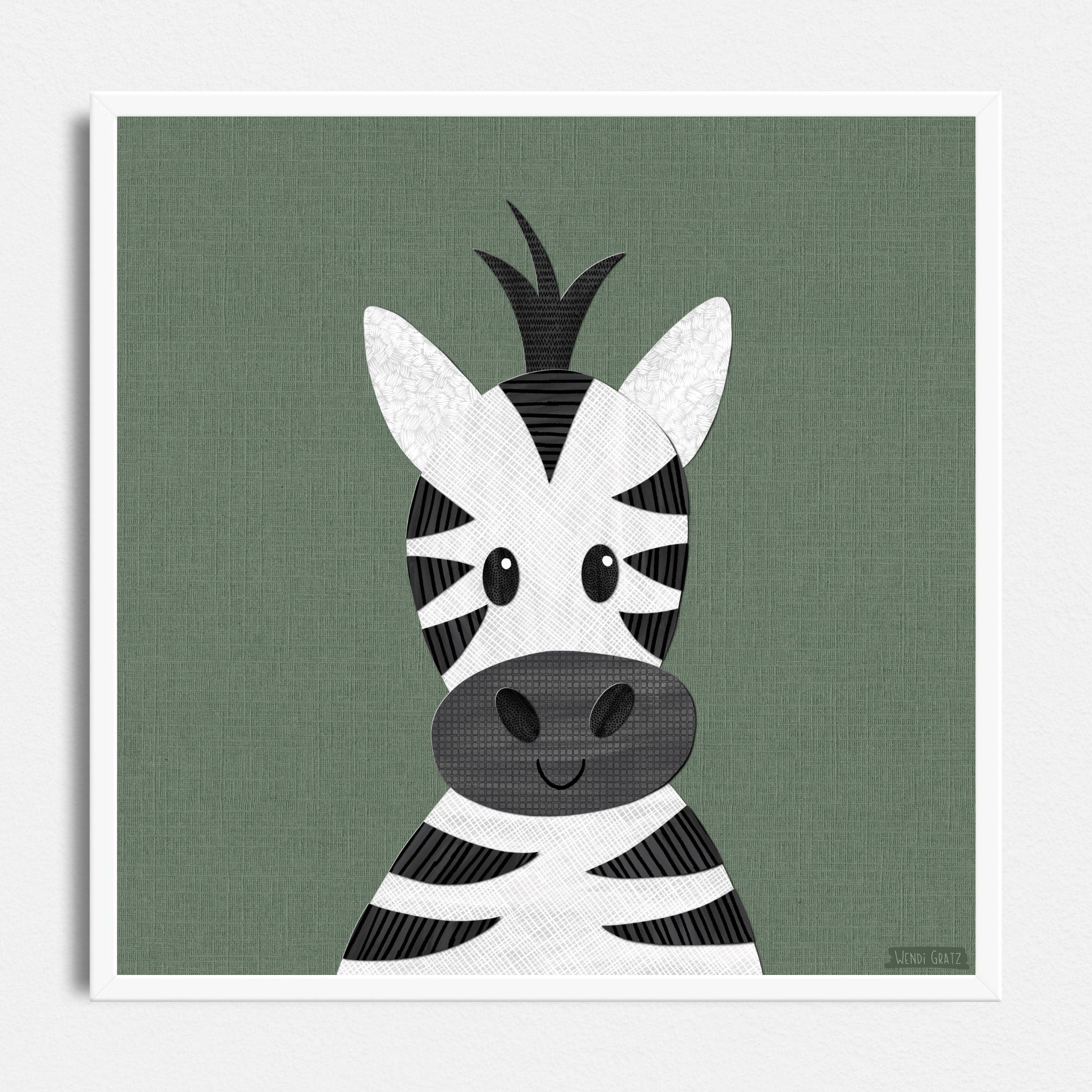 Zebra - printable art - Collage Style