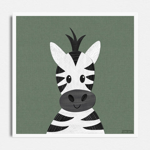 Zebra - printable art - Collage Style