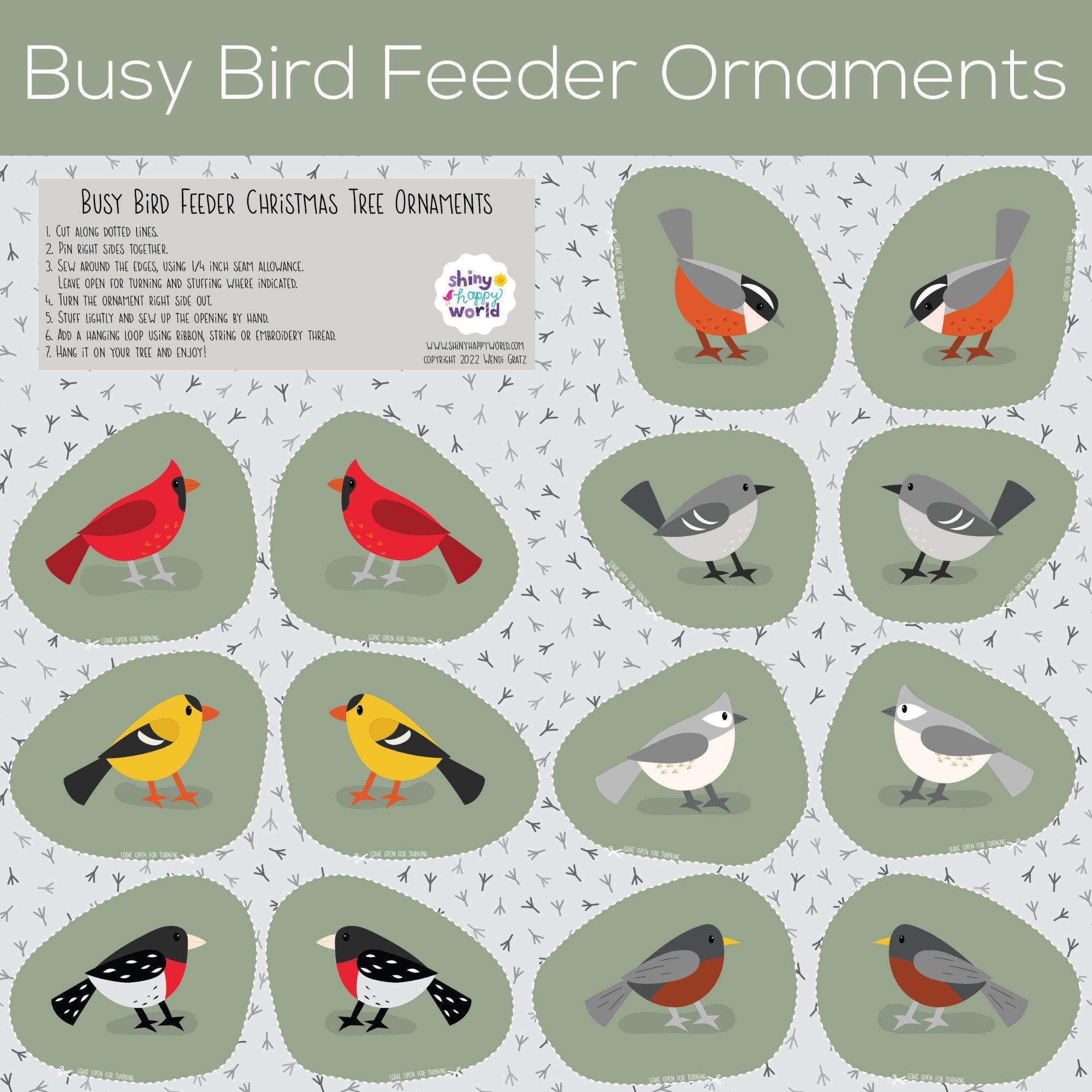 Busy Bird Feeder - Cut & Sew Christmas Ornaments
