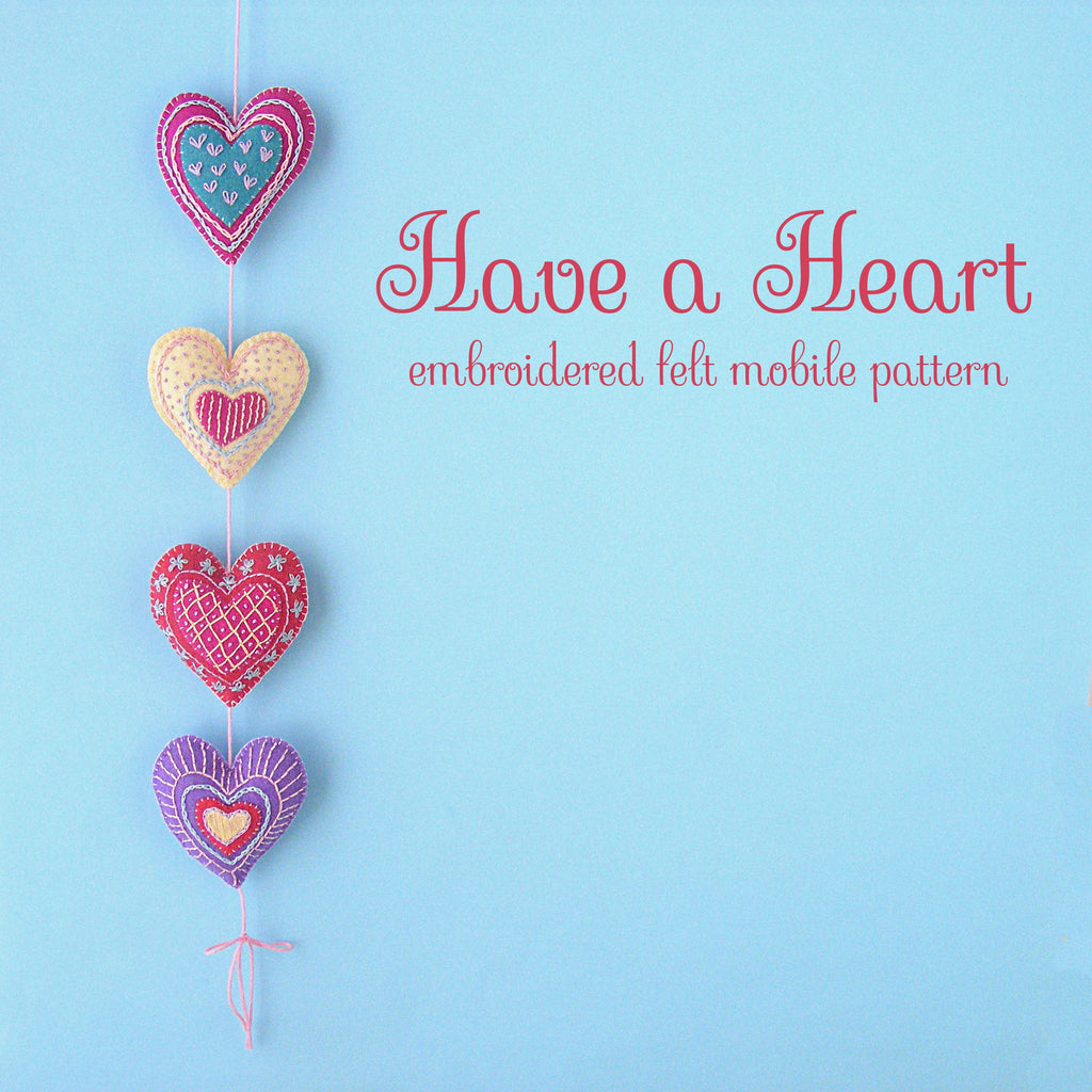 Colorful Stuffed Felt Hearts with Die Cuts - Smiling Colors