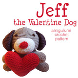 Jeff the Valentine Dog Crochet Amigurumi Pattern