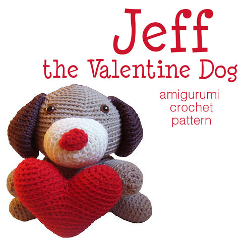 Jeff the Valentine Dog Crochet Amigurumi Pattern