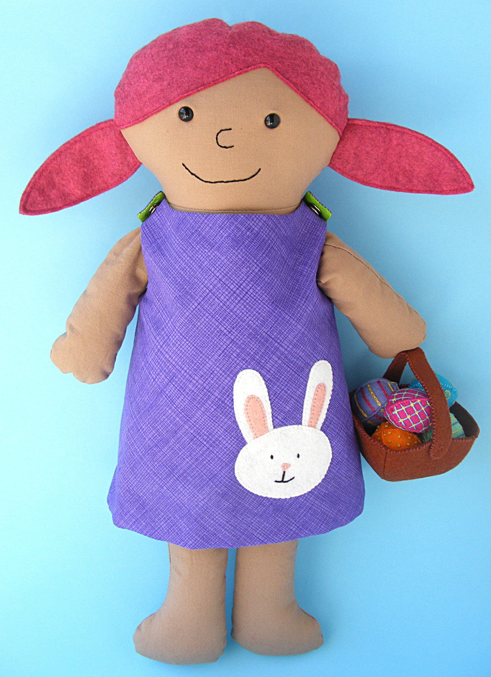 Spring Fling - Reversible Doll Dress Pattern with Eggs and Basket