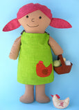 Spring Fling - Reversible Doll Dress Pattern with Eggs and Basket