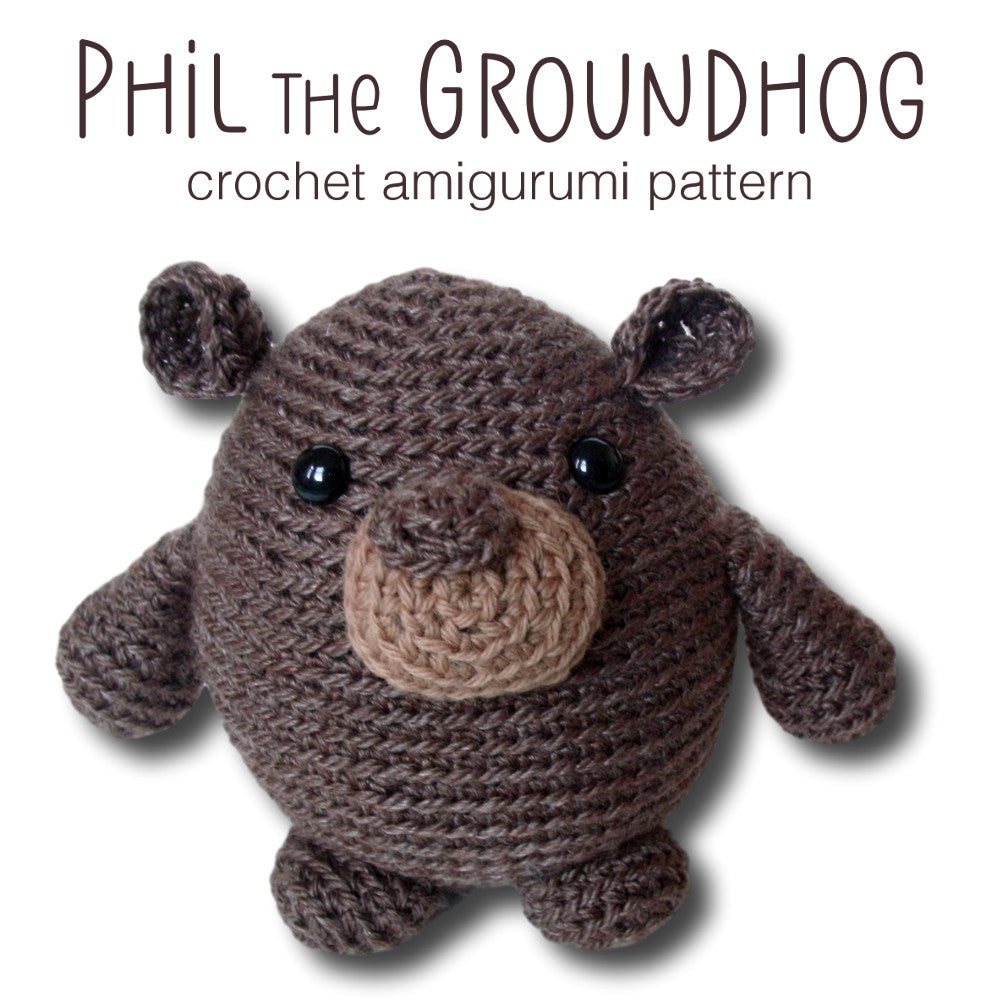 Phil the Groundhog Crochet Amigurumi Pattern