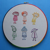 Rainbow Girls embroidery pattern