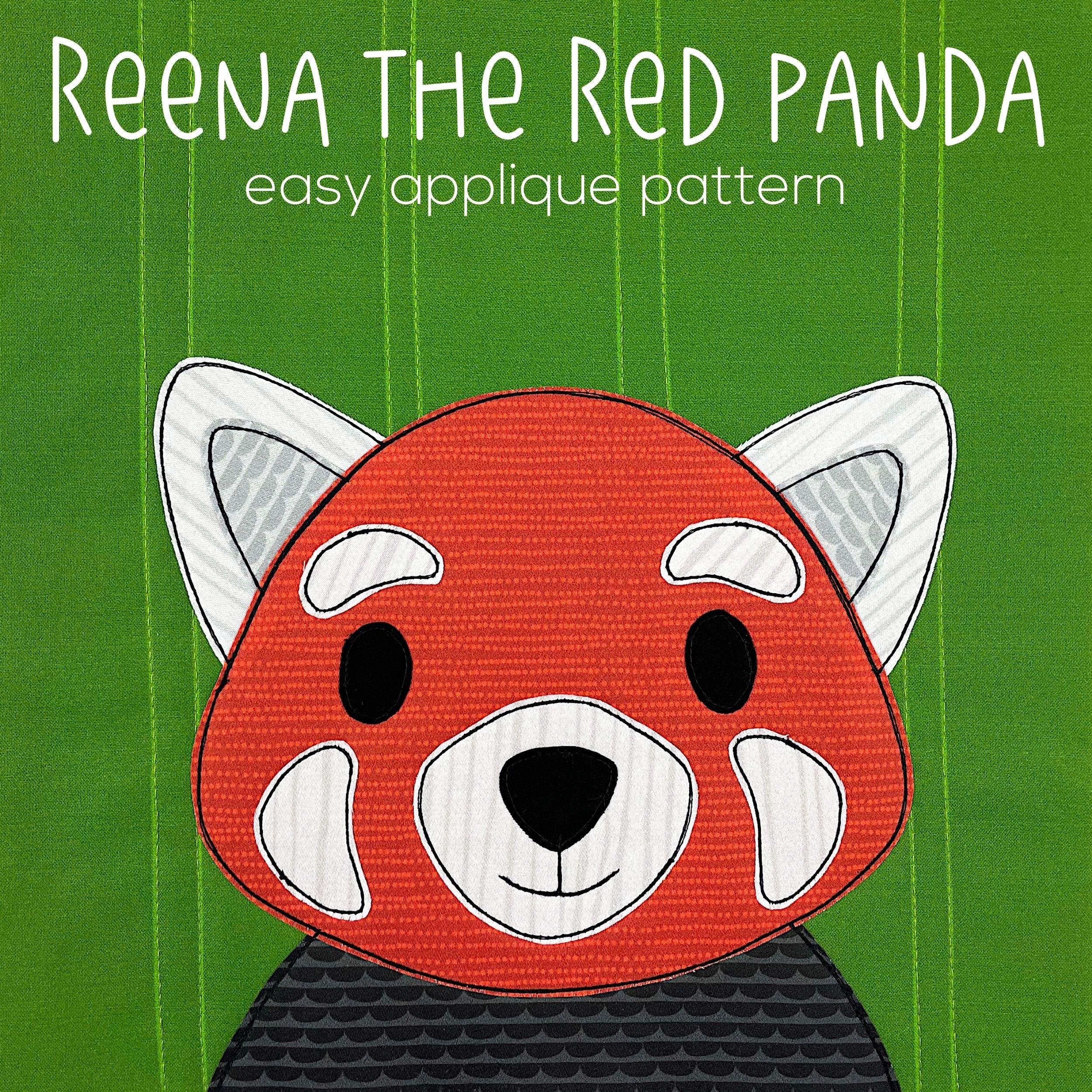 Reena the Red Panda Applique Pattern