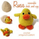 Russ the Reversible Chick and Egg Crochet Amigurumi Pattern