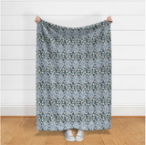 Wild Flower Diamonds - Blue - cheater quilt fabric