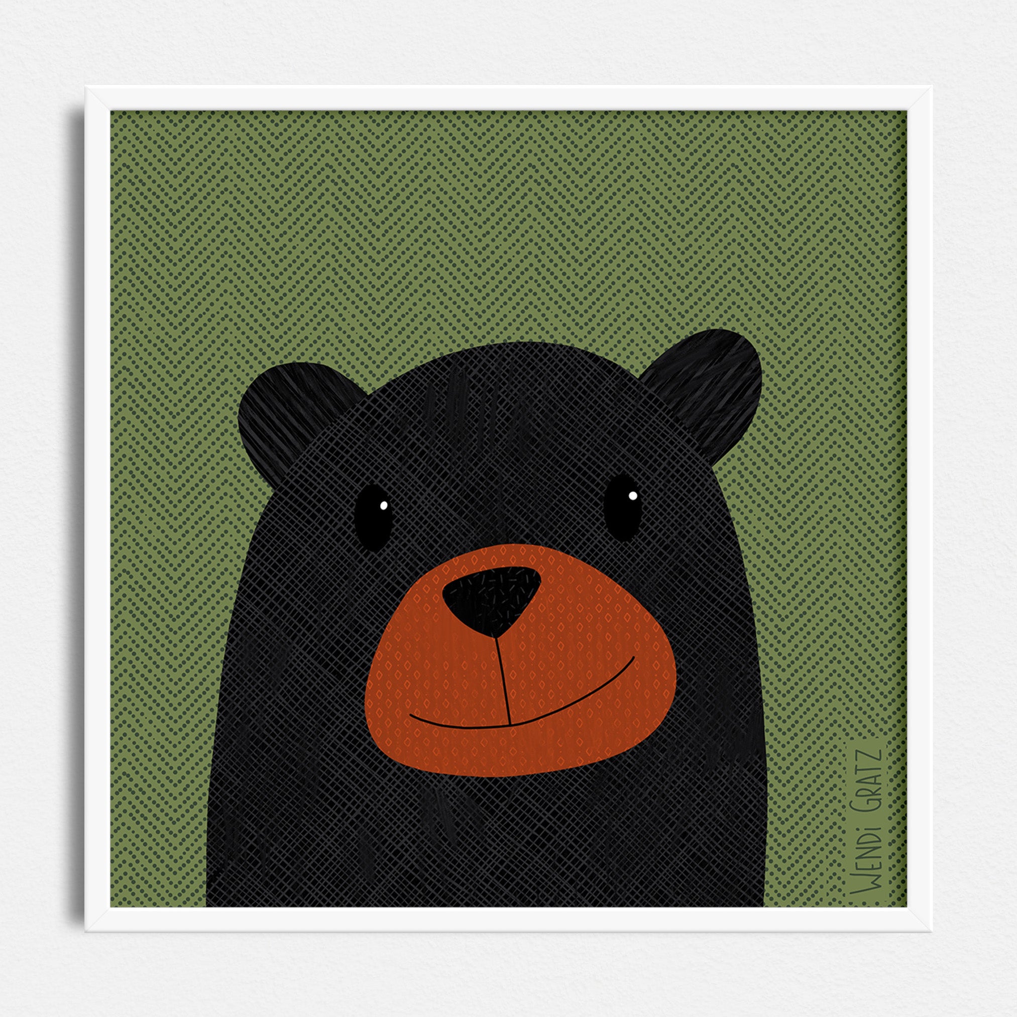 Black Bear - Art Print - Painted Style