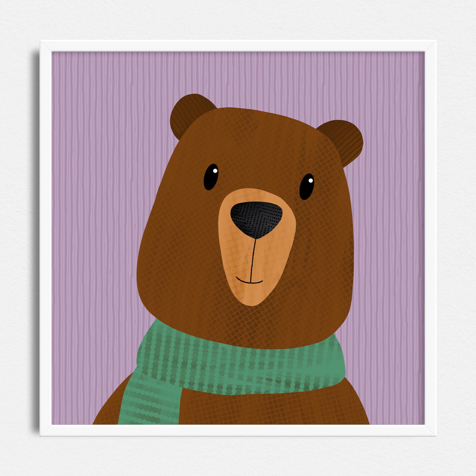 Bear with Scarf Art Print