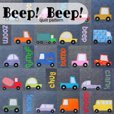 Beep Beep car and truck quilt pattern cover