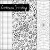 Continuous Stitching - set of three embroidery fill patterns