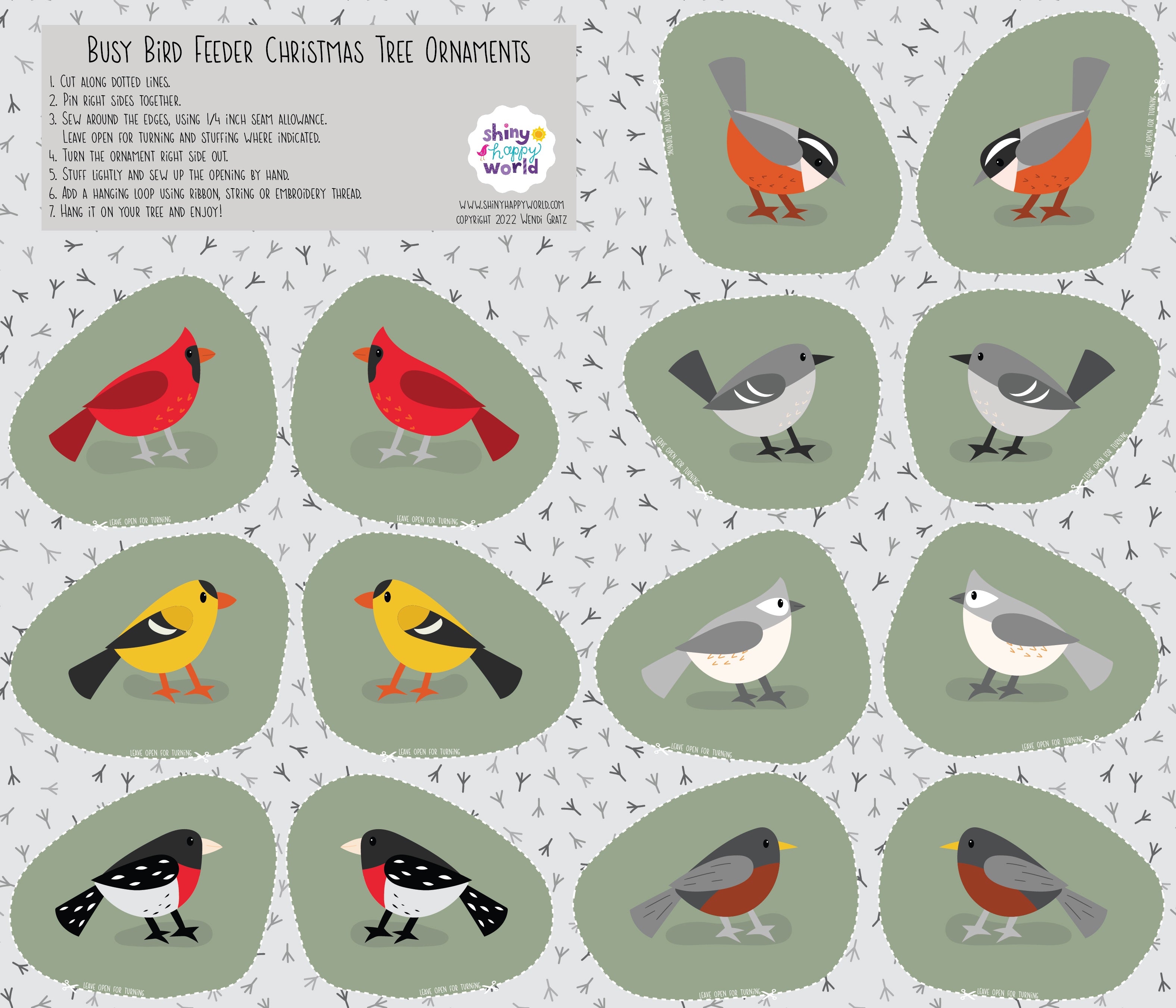 Busy Bird Feeder - Cut & Sew Christmas Ornaments