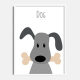 Dog with Bone Art print - ABC Animals Collection