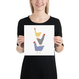 Pecking Order - chicken art print