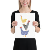 Pecking Order - chicken art print