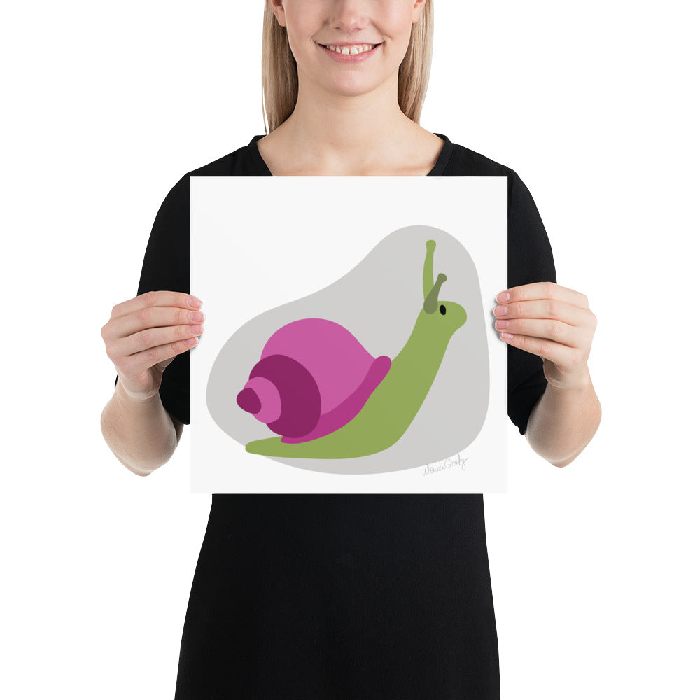 Snail Art Print - Nursery Style - Square