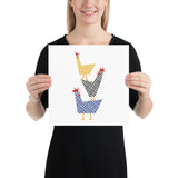 Pecking Order - chicken art print