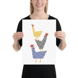 Pecking Order - chicken art print