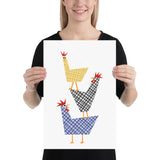 Pecking Order - chicken art print