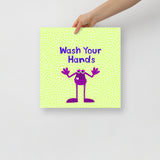 Wash Your Hands Monster - Kids Poster