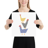 Pecking Order - chicken art print