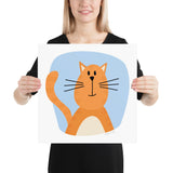Orange Cat Art Print - nursery style - square
