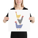 Pecking Order - chicken art print