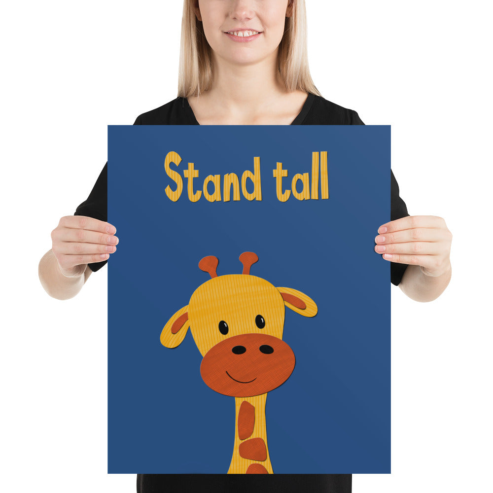 Stand Tall - Giraffe Poster - Paper Collage