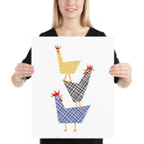 Pecking Order - chicken art print