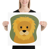 Lion Poster - nursery style - square