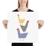 Pecking Order - chicken art print