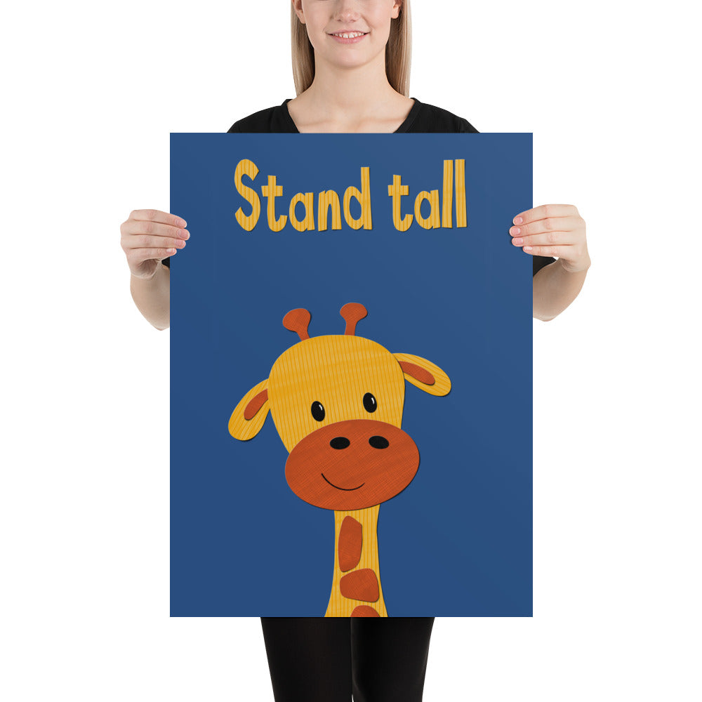 Stand Tall - Giraffe Poster - Paper Collage