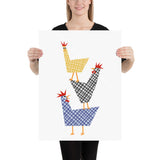 Pecking Order - chicken art print