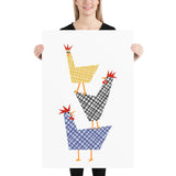 Pecking Order - chicken art print