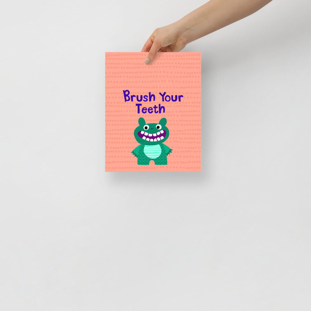 Brush Your Teeth Monster - Kids Poster