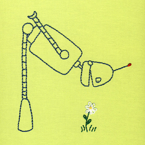 Robot with Flower embroidery pattern