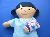 Dress Up Bunch Doll Hospital Gown, Removable Cast and Sling Pattern Set