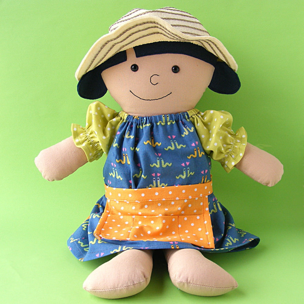 Garden Collection - Dress Up Bunch Doll Dress, Apron and Hat Pattern