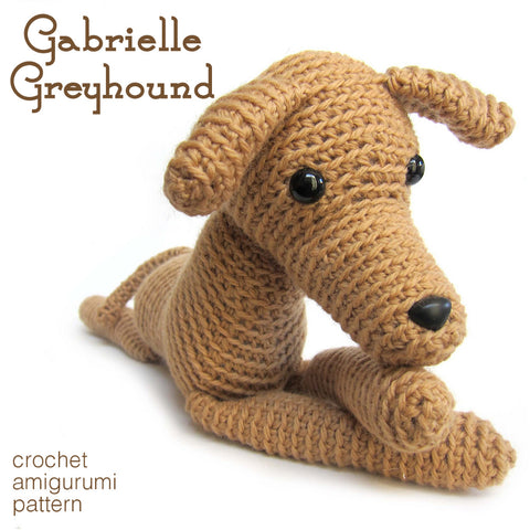 Gabrielle the Greyhound Crochet Amigurumi Pattern